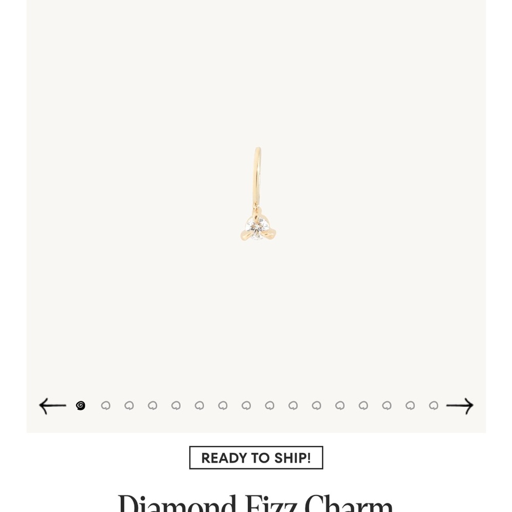 Catbird 14k Solid Yellow Gold Diamond Fizz Charm